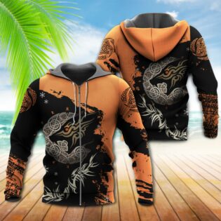 Viking Wolf With An Orange Black - Hoodie - Owl Ohh - Owl Ohh