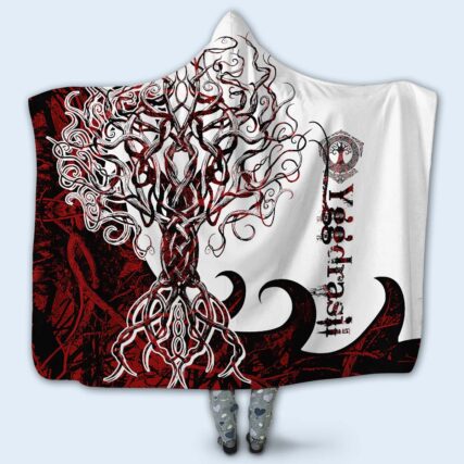 Viking Yggdrasil Legend Red And White Amazing Style - Hoodie Blanket - Owl Ohh - Owl Ohh