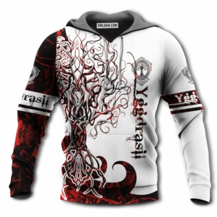 Viking Yggdrasil Legend Red And White Style With So Much Fun - Hoodie - Owl Ohh - Owl Ohh