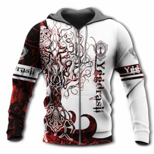 Viking Yggdrasil Legend Red And White Style With So Much Fun - Hoodie - Owl Ohh - Owl Ohh