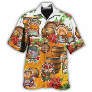 Viking Loves Beer Funny Christmas Style - Hawaiian Shirt - Owl Ohh - Owl Ohh