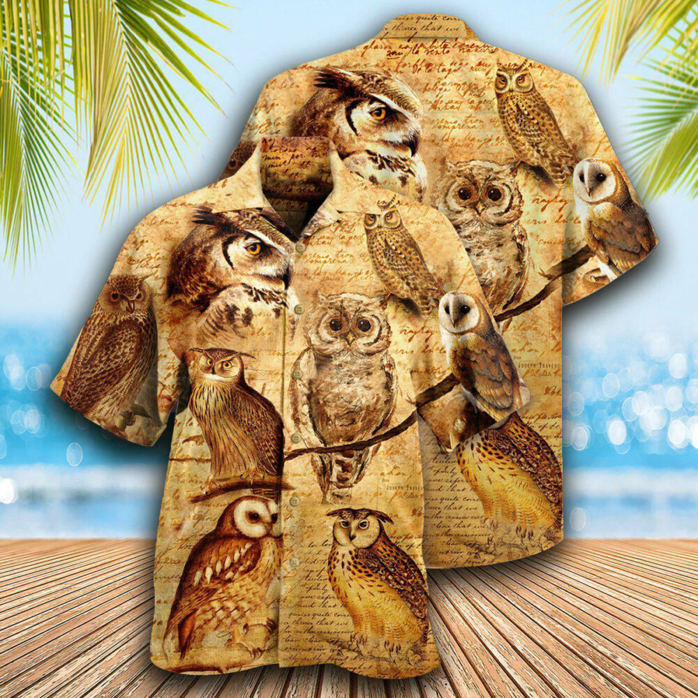 Owl Vintage Wise Cool - Hawaiian Shirt - Owl Ohh - Owl Ohh
