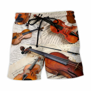 Violin Vintage Style Music Lover - Beach Short - Owl Ohh - Owl Ohh