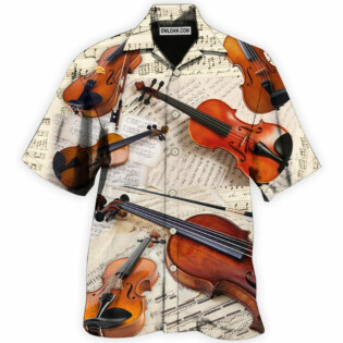 Violin Vintage Style Music Lover Paper - Hawaiian Shirt - Owl Ohh - Owl Ohh
