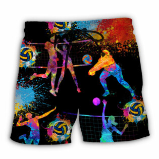 Volleyball Art Mix Color - Beach Short - Owl Ohh - Owl Ohh