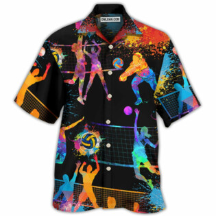 Volleyball Art Mix Color - Hawaiian Shirt - Owl Ohh for men and women, kids - Owl Ohh