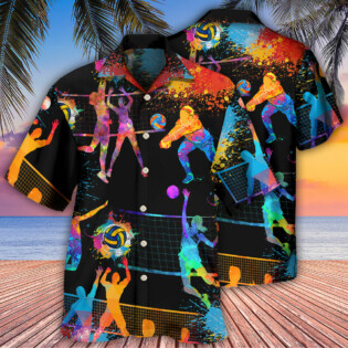 Volleyball Art Mix Color - Hawaiian Shirt - Owl Ohh for men and women, kids - Owl Ohh