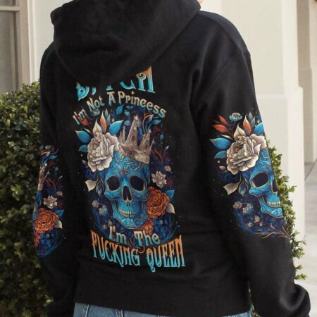 I'M THE F QUEEN FLOWER SKULL ALL OVER PRINT - TLTW2204231