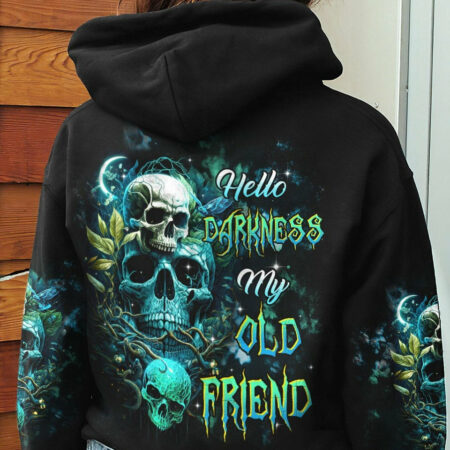 HELLO DARKNESS MY OLD FRIEND SKULL NIGHT ALL OVER PRINT - TLTR1104232