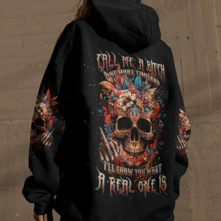 CALL ME A B ONE MORE TIME FLOWER SKULL ALL OVER PRINT - TLNT1704231