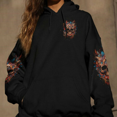 CALL ME A B ONE MORE TIME FLOWER SKULL ALL OVER PRINT - TLNT1704231