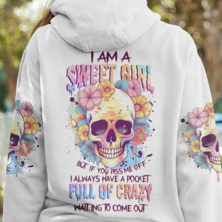 I AM A SWEET GIRL BUT IF YOU PISS ME OFF PASTEL FLOWER SKULL ALL OVER PRINT - TLNZ2104232