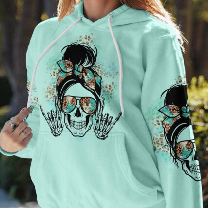 I DO WHAT I WANT MESSY BUN SKULL ALL OVER PRINT - TLTR0804234