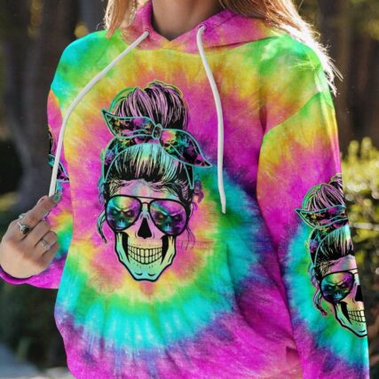 I'M A B DON'T TRY ME TIE DYE SKULL ALL OVER PRINT - TLTW0504233