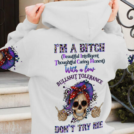 I'M A B DON'T TRY ME MESSY BUN LEOPARD ALL OVER PRINT - TLTR1304232