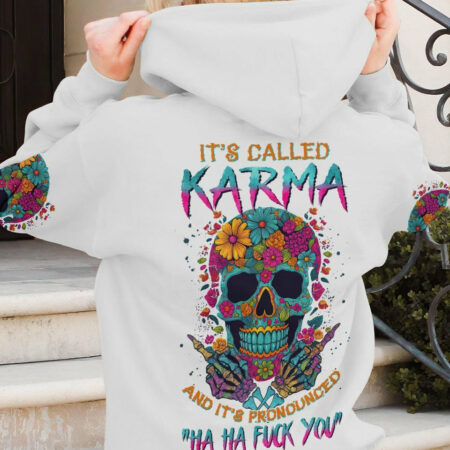 HA HA F YOU FLOWER SKULL ALL OVER PRINT - TLNZ2004233