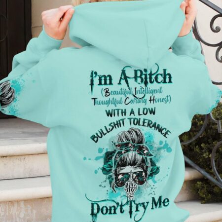 I'M A B DON'T TRY ME MESSY BUN ROSE ALL OVER PRINT - TLTW0404233