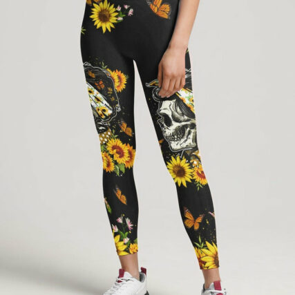 I HAVE 3 MOODS SUNFLOWER SKULL MESSY BUN ALL OVER PRINT - TLTW1104232