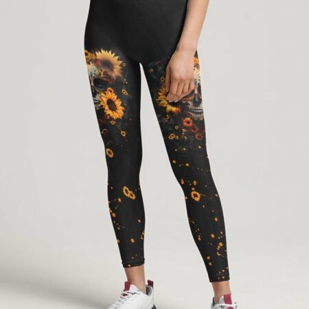 FRESH OUT OF F SUNFLOWER SUGAR SKULL ALL OVER PRINT - TLNZ2102232