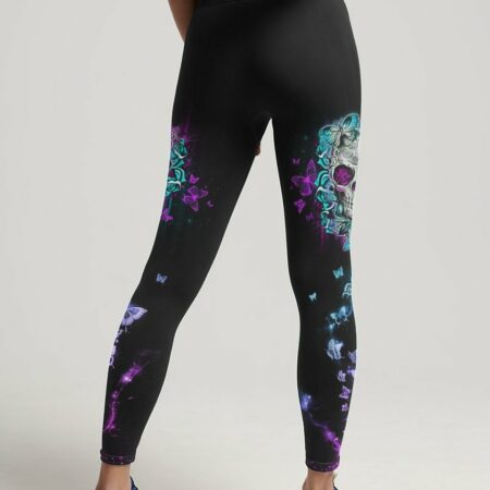 I'M A B DON'T TRY ME TATTOOED FLOWER SKULL ALL OVER PRINT - TLNO1502232