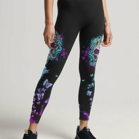 I'M A B DON'T TRY ME TATTOOED FLOWER SKULL ALL OVER PRINT - TLNO1502232