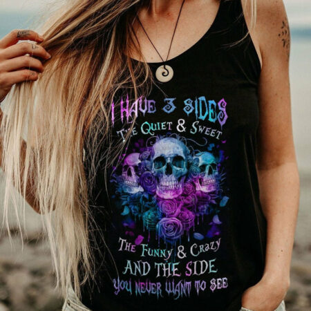 I HAVE THREE SIDES ROSE SKULL ALL OVER PRINT - TLNZ1804233