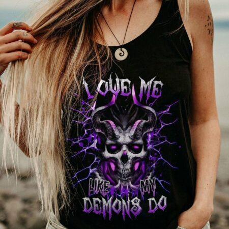 LOVE ME LIKE MY DEMONS DO SKULL ALL OVER PRINT - YHDU1403232