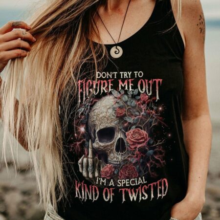 DON'T TRY TO FIGURE ME OUT ROSE SKULL ALL OVER PRINT - TLNO2503231