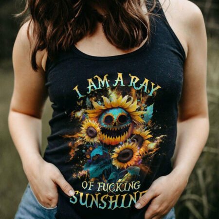 I AM A RAY OF F SUNSHINE SKULL SUNFLOWER ALL OVER PRINT - YHHG1804232