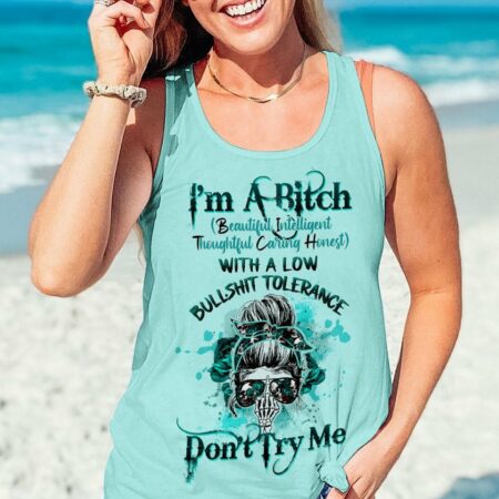 I'M A B DON'T TRY ME MESSY BUN ROSE ALL OVER PRINT - TLTW0404233