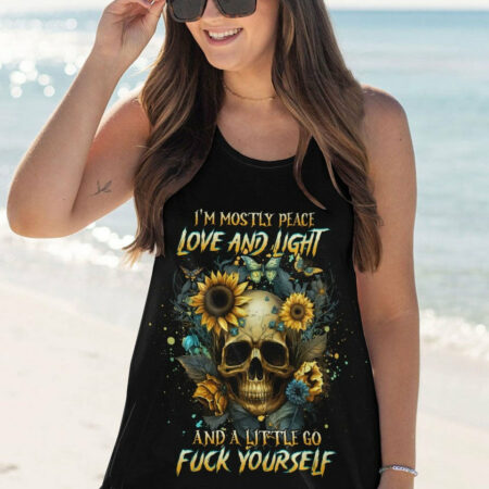 I'M MOSTLY PEACE LOVE AND LIGHT SUNFLOWER ALL OVER PRINT - YHHG1704231