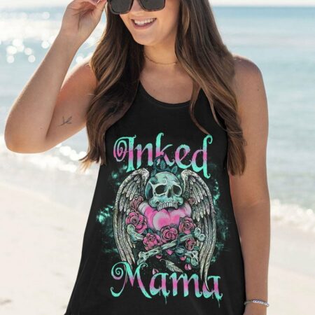 INKED MAMA SKULL WINGS ALL OVER PRINT - TLNO3003231