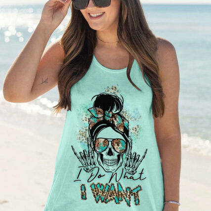 I DO WHAT I WANT MESSY BUN SKULL ALL OVER PRINT - TLTR0804234