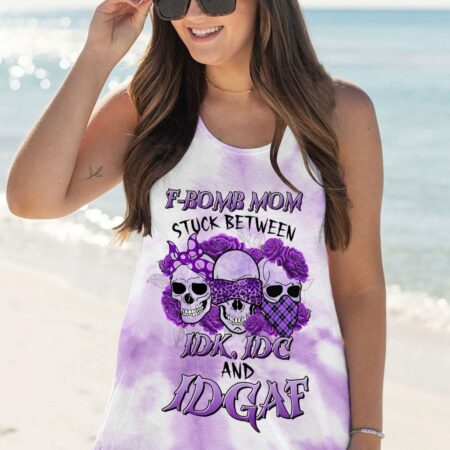 F-BOMB MOM STUCK BETWEEN IDK IDC AND IDGAF ALL OVER PRINT - TLTR2403231