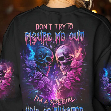 DON'T TRY TO FIGURE ME OUT SKULL ROSE ALL OVER PRINT - TLNZ0704233