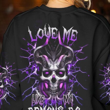 LOVE ME LIKE MY DEMONS DO SKULL ALL OVER PRINT - YHDU1403232
