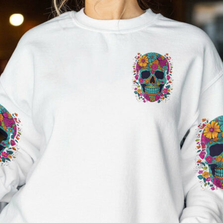 HA HA F YOU FLOWER SKULL ALL OVER PRINT - TLNZ2004233
