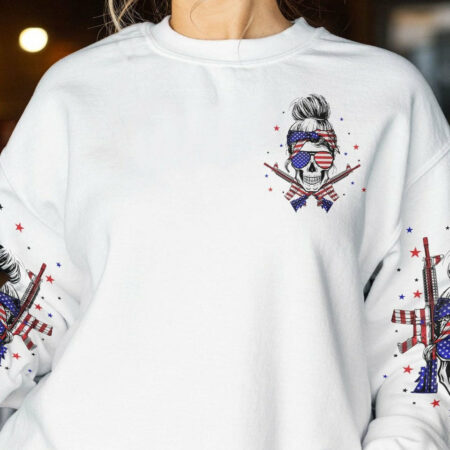 AMERICA LIVE IT LOVE IT OR GET THE HELL OUT SKULL ALL OVER PRINT - YHLN1204232