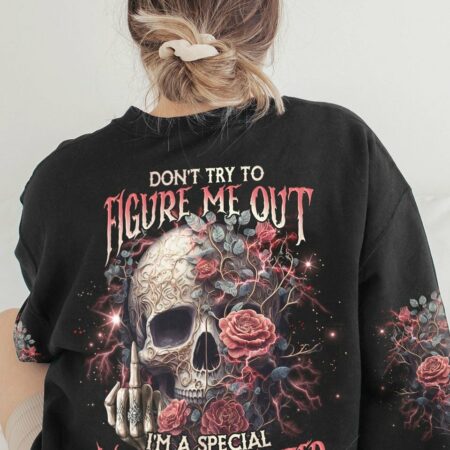 DON'T TRY TO FIGURE ME OUT ROSE SKULL ALL OVER PRINT - TLNO2503231