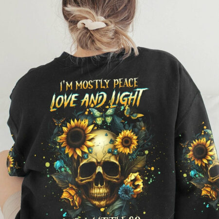 I'M MOSTLY PEACE LOVE AND LIGHT SUNFLOWER ALL OVER PRINT - YHHG1704231