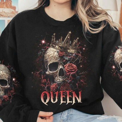 I'M THE F QUEEN ROSE SKULL ALL OVER PRINT - TLNO1804231