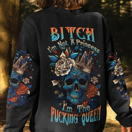I'M THE F QUEEN FLOWER SKULL ALL OVER PRINT - TLTW2204231