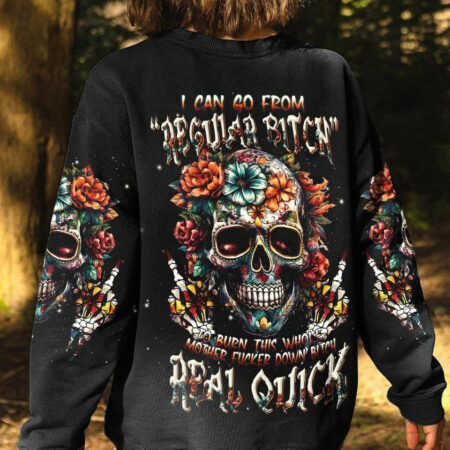 I CAN GO FROM REGULAR B SKULL FLOWER ALL OVER PRINT - TLNT1804232