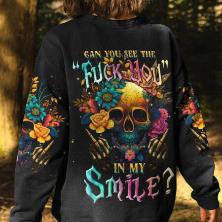 CAN YOU SEE THE F YOU FLOWER SKULL ALL OVER PRINT - TLNT1704233
