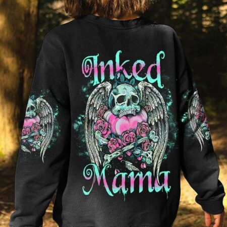 INKED MAMA SKULL WINGS ALL OVER PRINT - TLNO3003231