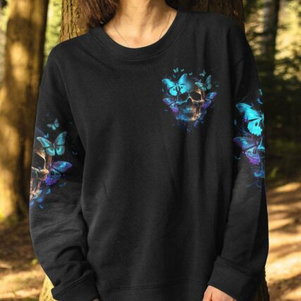 MY GIVE A F BUTTERFLY SKULL ALL OVER PRINT - TLNZ2903231