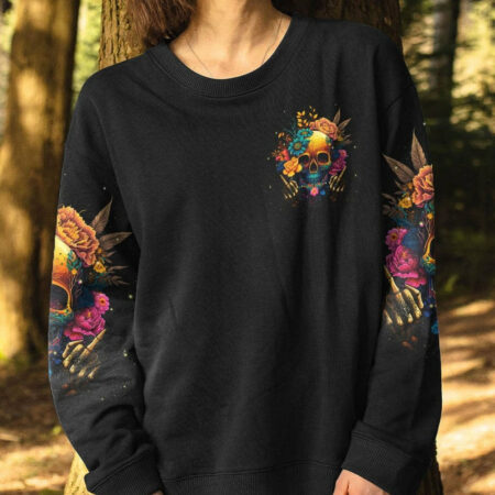 CAN YOU SEE THE F YOU FLOWER SKULL ALL OVER PRINT - TLNT1704233