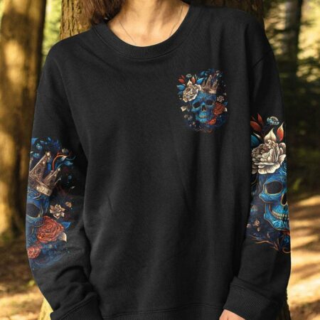 I'M THE F QUEEN FLOWER SKULL ALL OVER PRINT - TLTW2204231