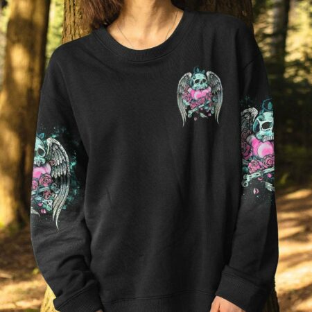 INKED MAMA SKULL WINGS ALL OVER PRINT - TLNO3003231