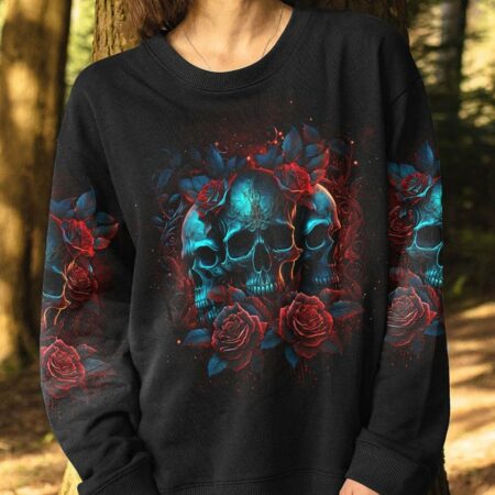 I HAVE 3 SIDES SKULL ROSES ALL OVER PRINT - TLTR2404232
